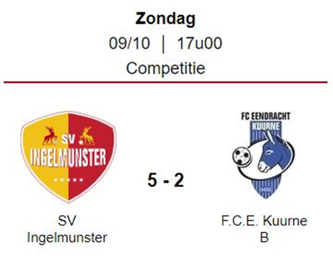 Wedstrijdverslag: Sv Ingelmunster B - Kuurne FC (09-10-2022)