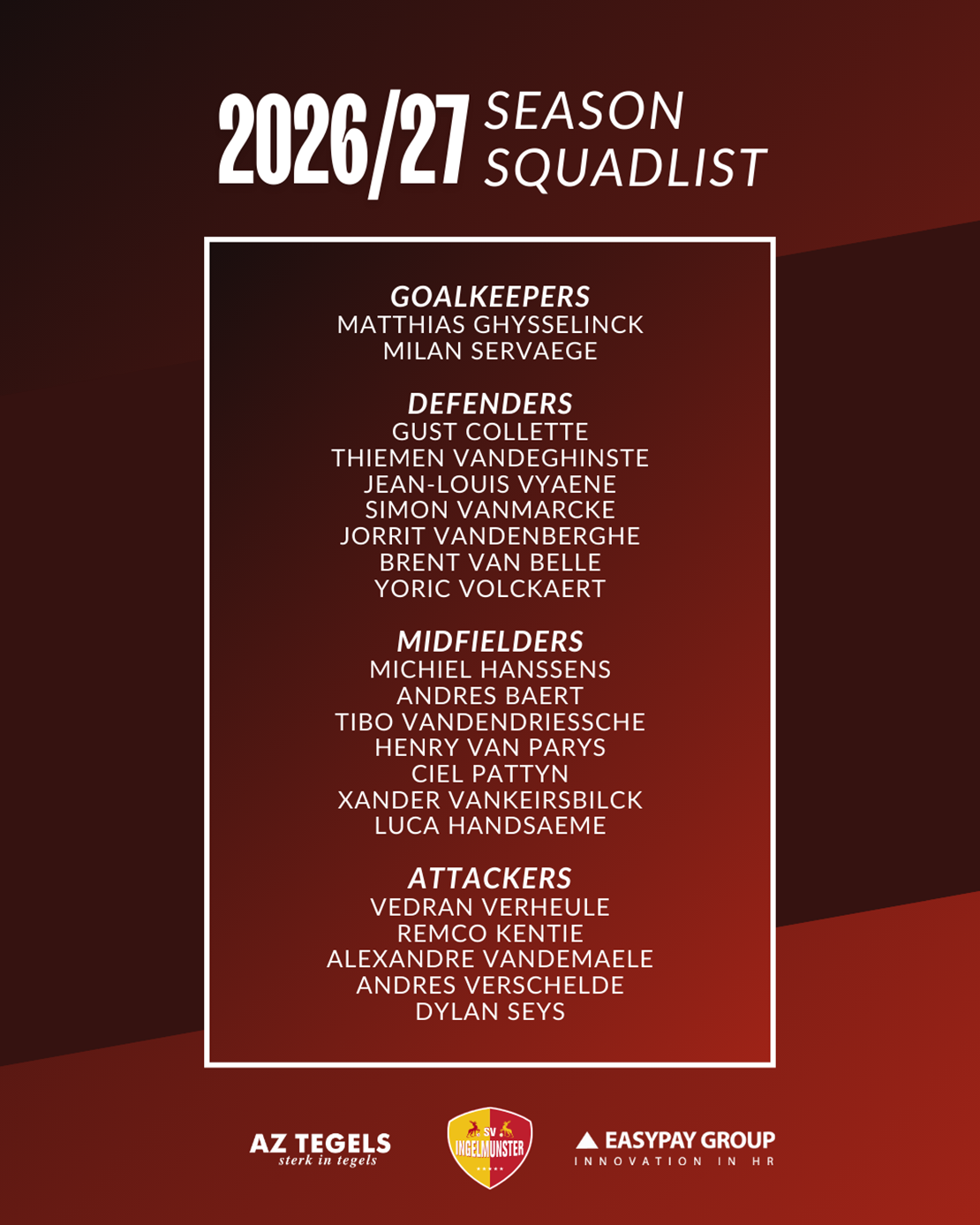 2026/27 Squadlist