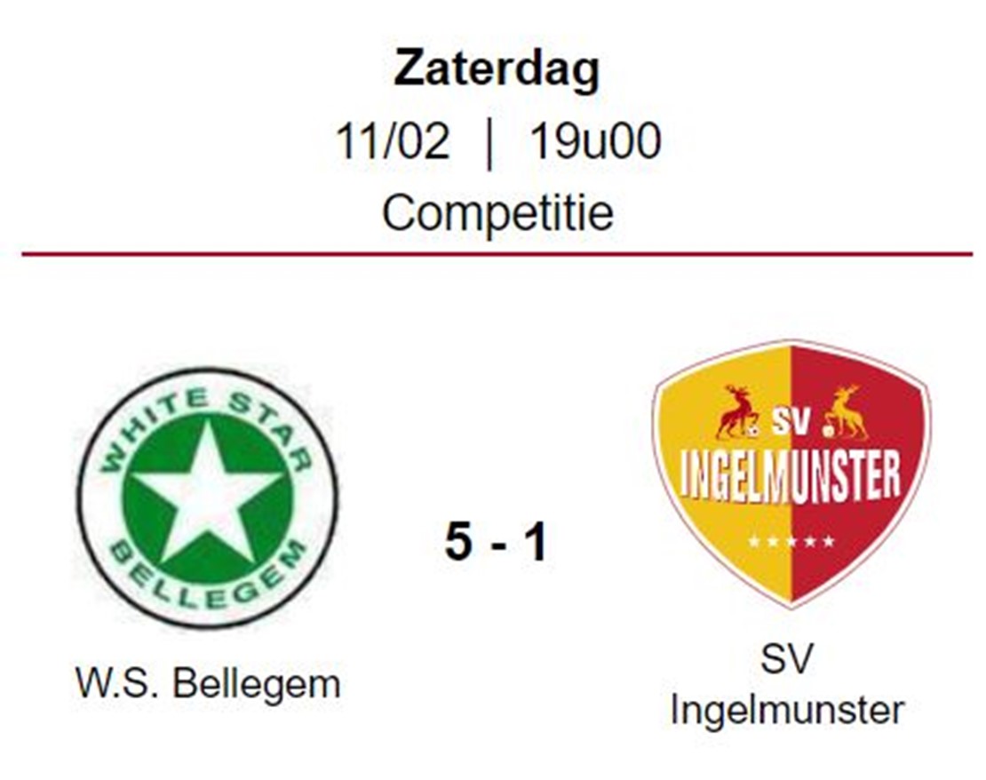 Wedstrijdverslag: W.S. Bellegem - SV Ingelmunster B