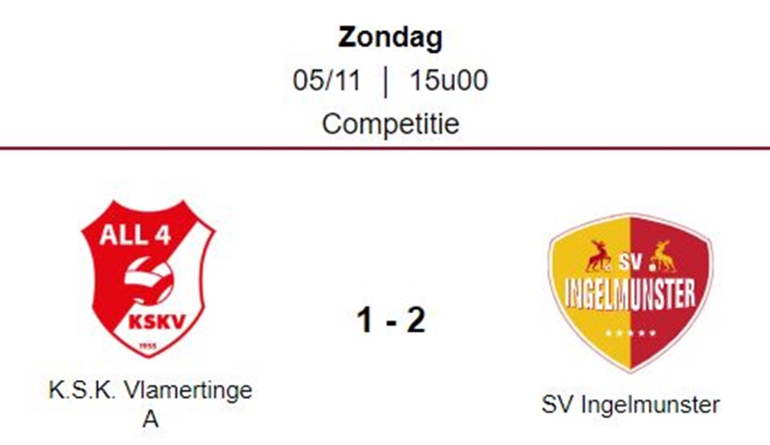 Wedstrijdverslag: KSK Vlamertinge A - SV Ingelmunster A 