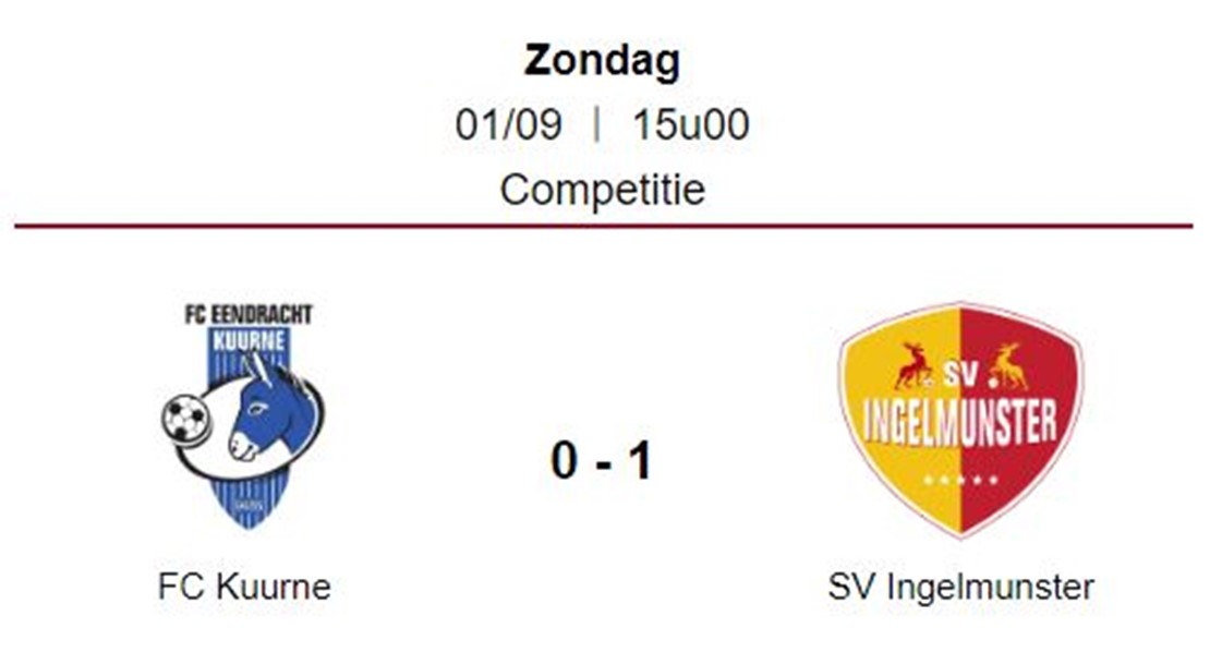 Verslag Kuurne - SV Ingelmunster (0-1)