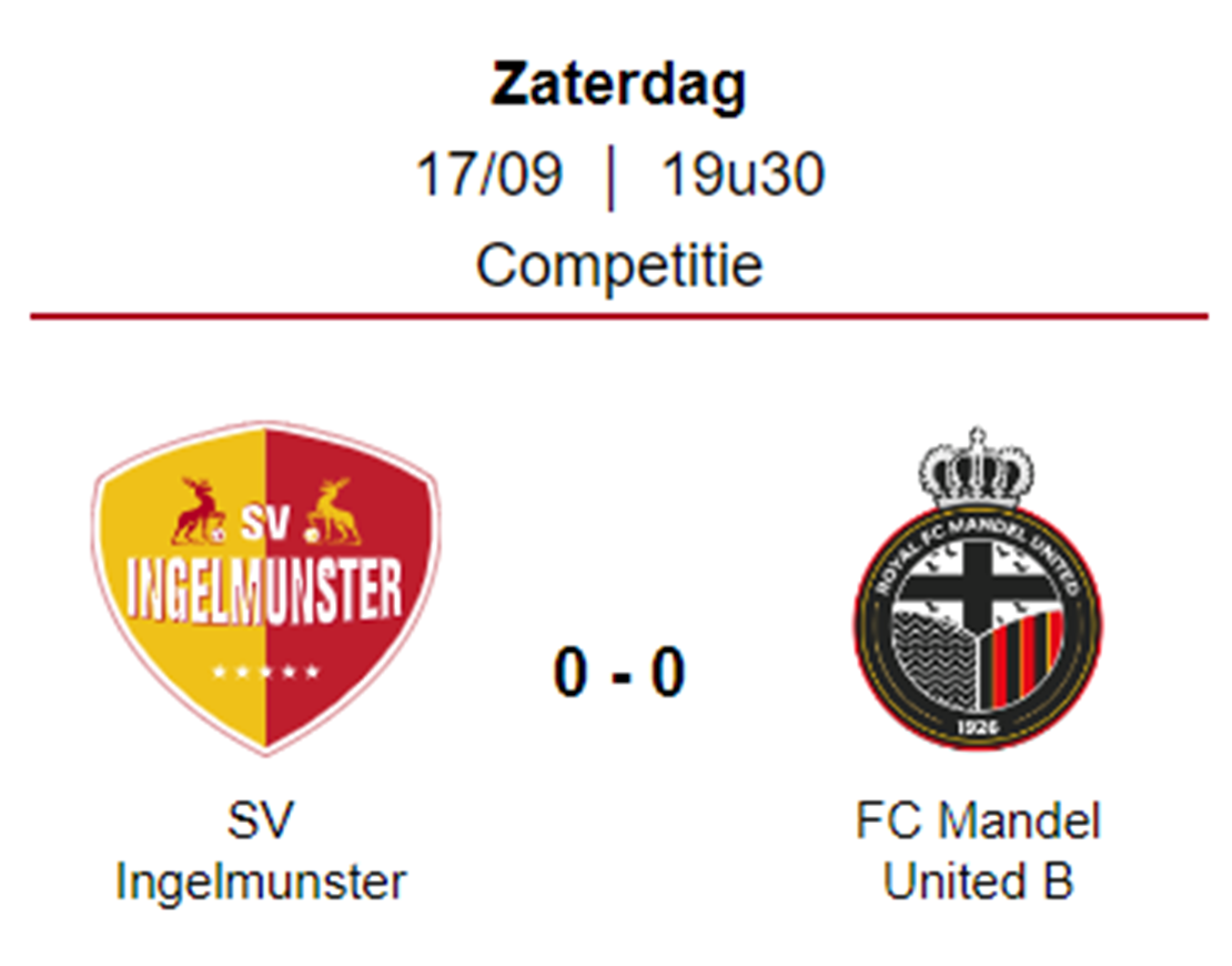 Wedstrijdverslag SV Ingelmunster - FC Mandel United B