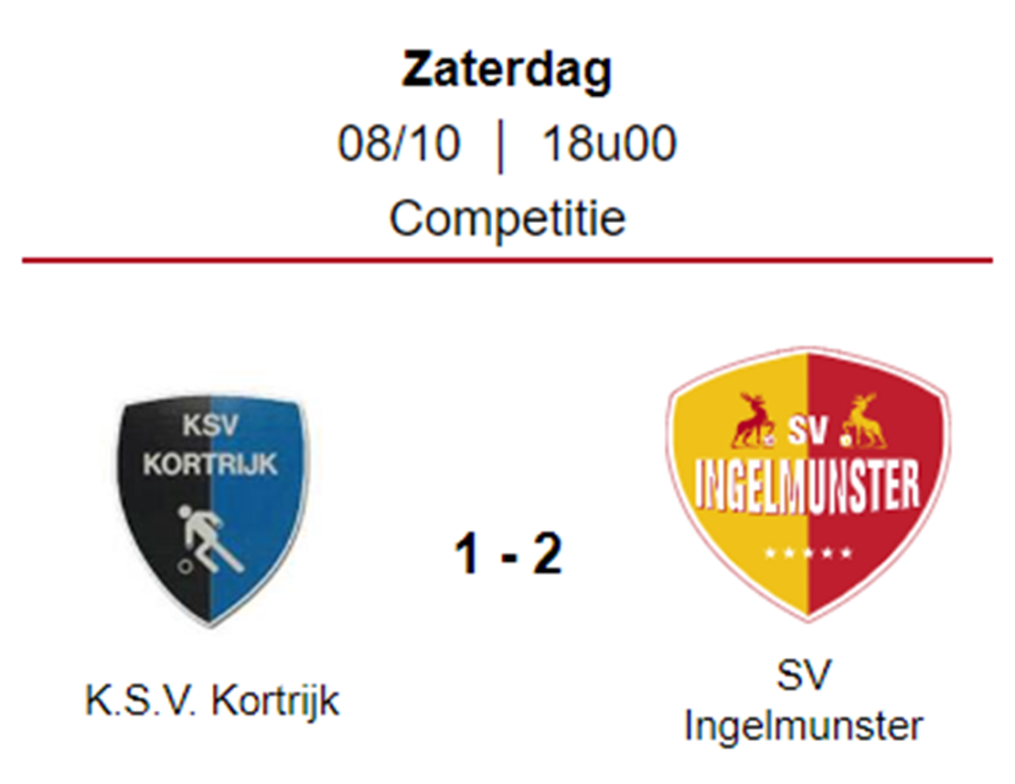 Wedstrijdverslag: SV Kortrijk - SV Ingelmunster  (08/10/2022)