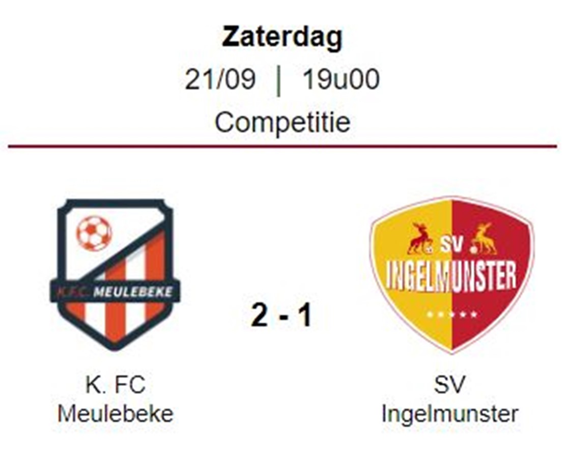 Wedstrijdverslag: K. FC Meulebeke - SV Ingelmunster A – S.V. Moorslede