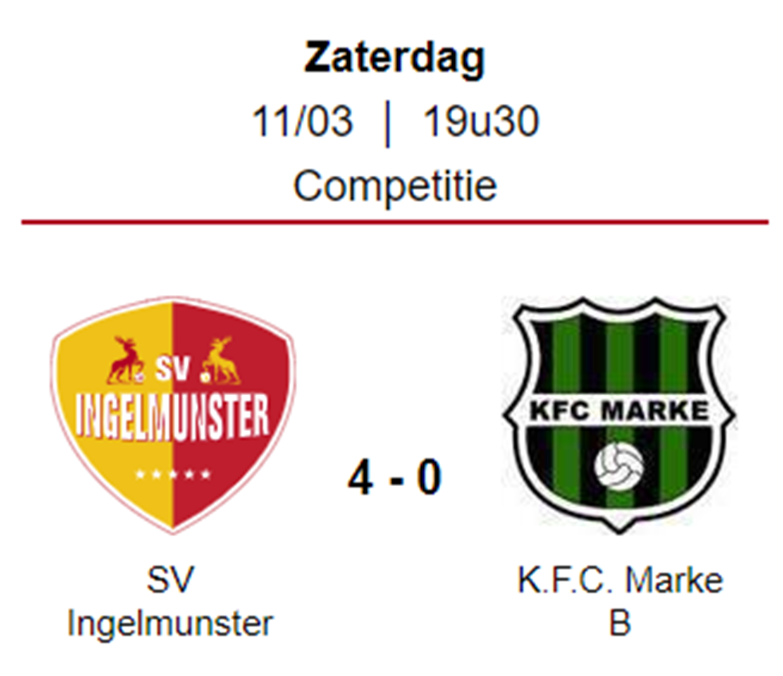 Wedstrijdverslag: SV Ingelmunster B - FC Marke B 