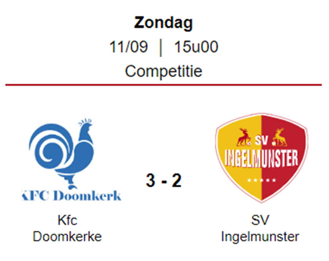 Wedstrijdverslag: KFC Doomkerke - SV Ingelmunster B 