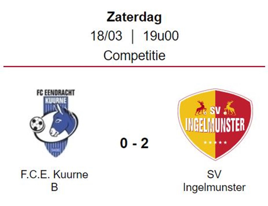 Wedstrijdverslag: FC E Kuurne B - SV Ingelmunster B