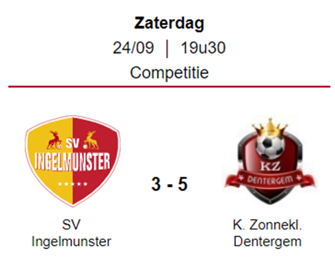 Wedstrijdverslag SV Ingelmunster - KZ Dentergem (24/09/2022)