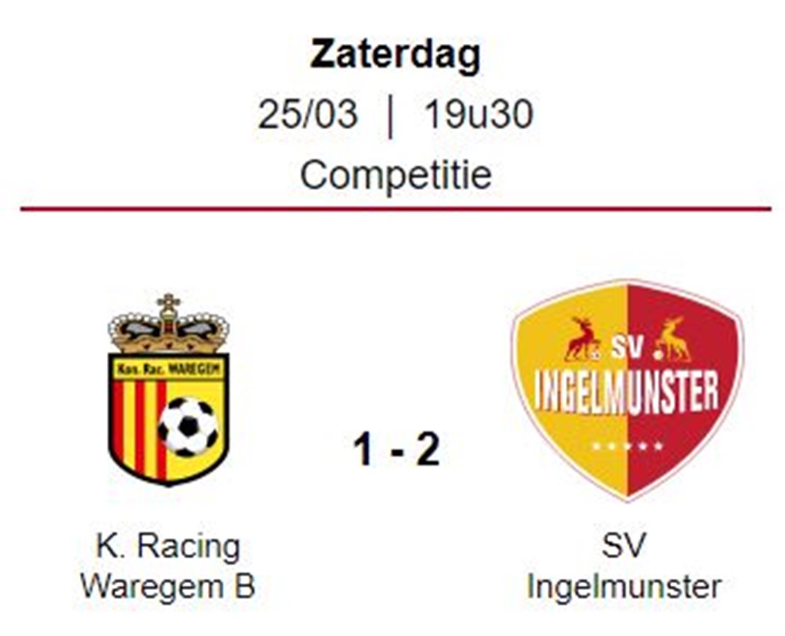 Wedstrijdverslag: RC Waregem B - SV Ingelmunster A 