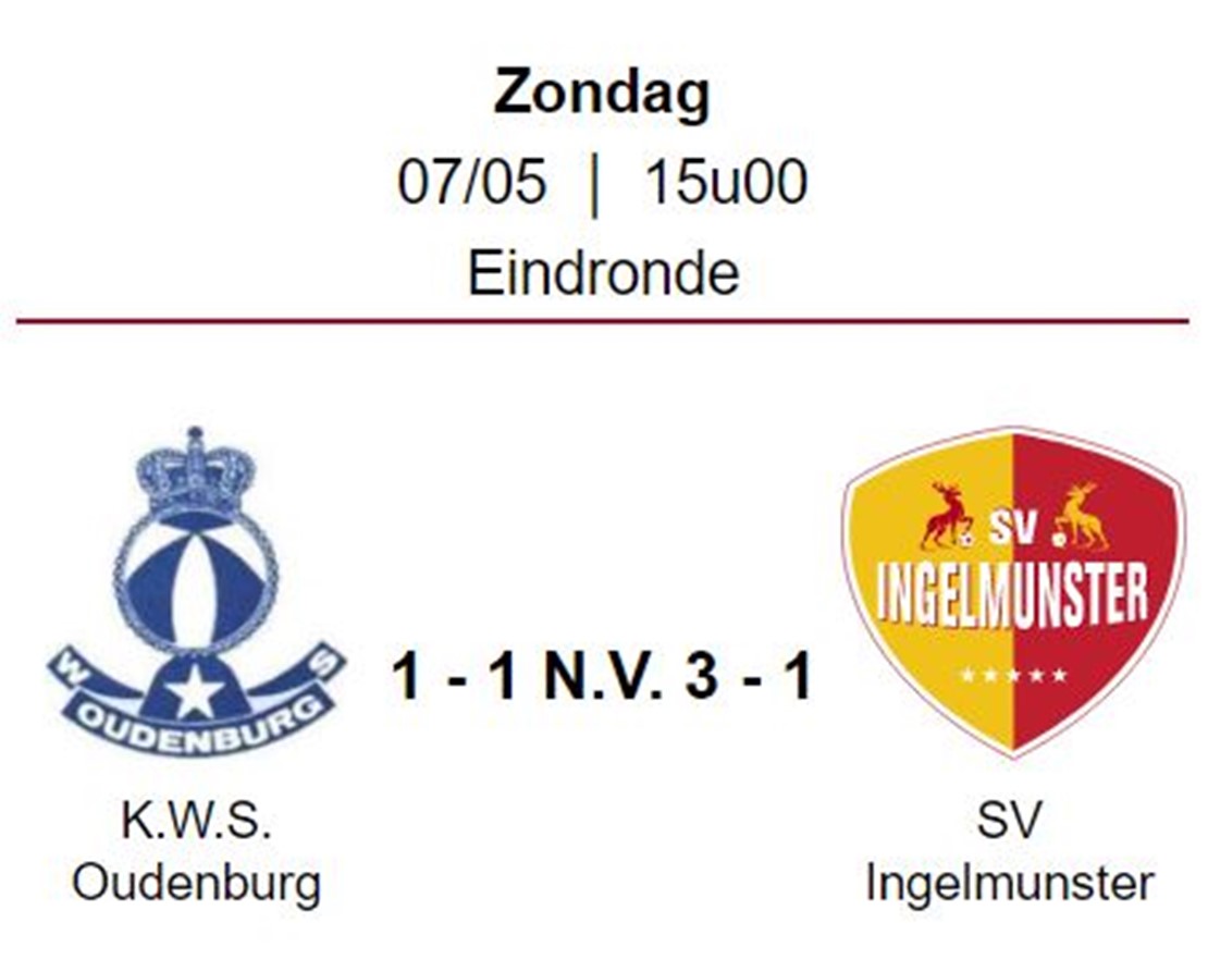 Wedstrijdverslag: K.W.S. Oudenburg - SV Ingelmunster A