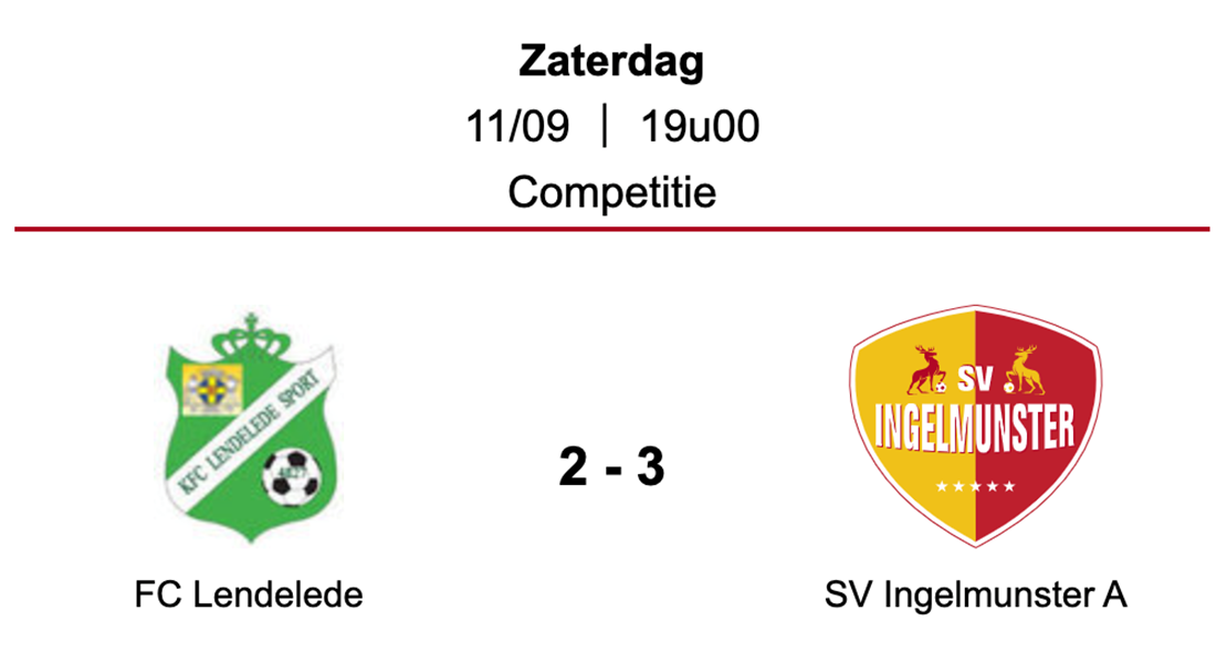 Wedstrijdverslag FC Lendelede - SV Ingelmunster A