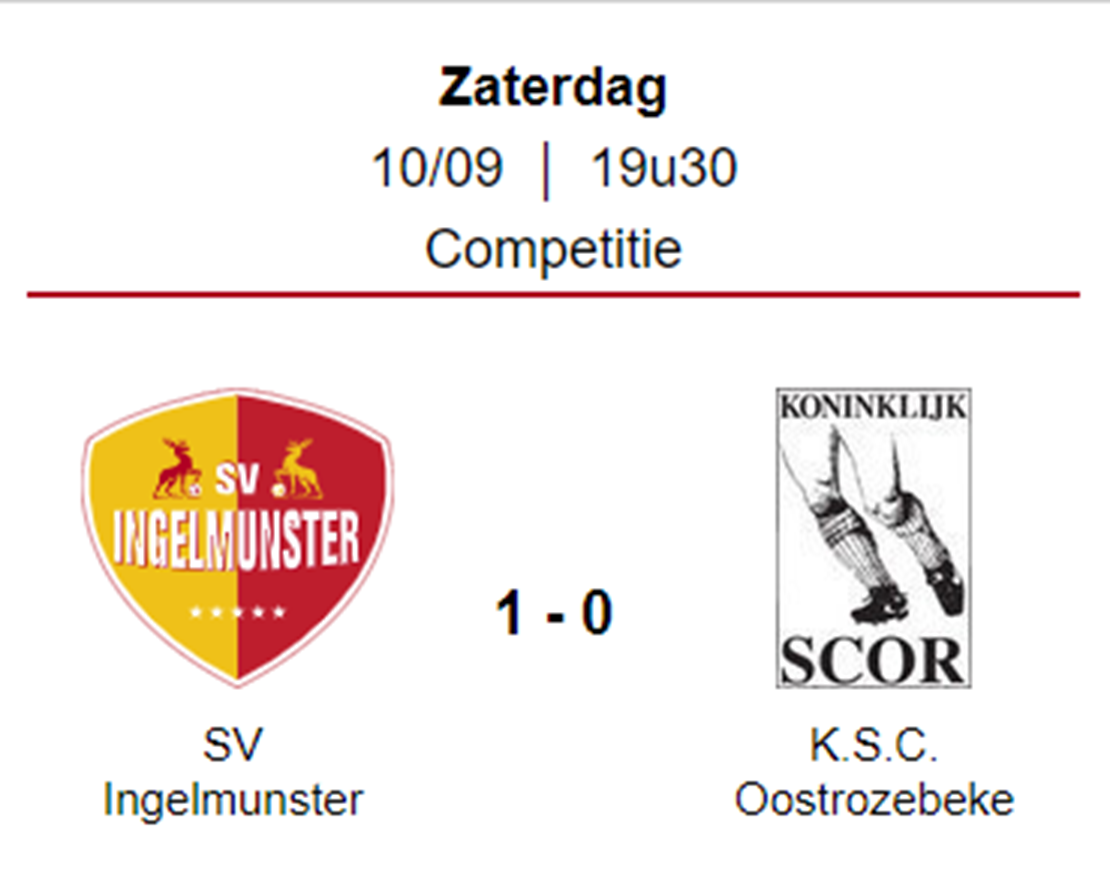 Wedstrijdverslag SV Ingelmunster - SC Oostrozebeke