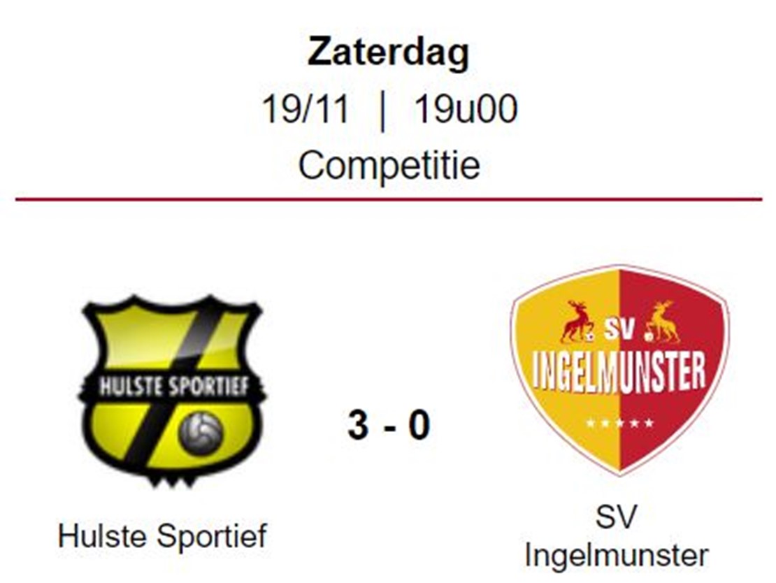 Wedstrijdverslag: Hulste Sportief - SV Ingelmunster B (19-11-2022)